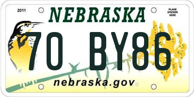 NE license plate 70BY86