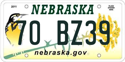 NE license plate 70BZ39