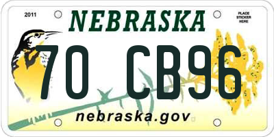 NE license plate 70CB96
