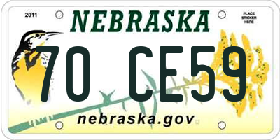 NE license plate 70CE59