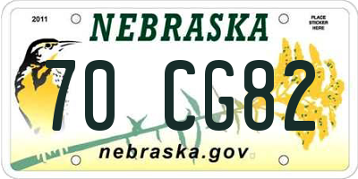 NE license plate 70CG82