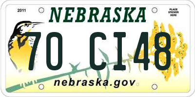 NE license plate 70CI48
