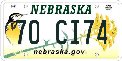 NE license plate 70CI74