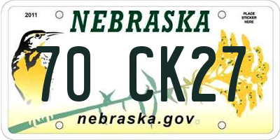 NE license plate 70CK27