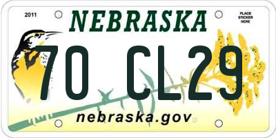 NE license plate 70CL29
