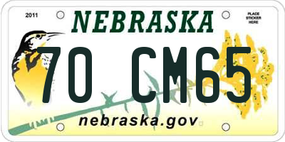 NE license plate 70CM65