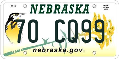 NE license plate 70CQ99