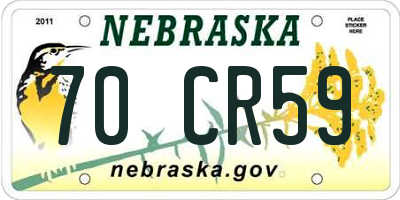 NE license plate 70CR59