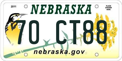 NE license plate 70CT88