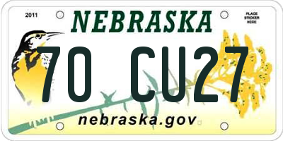 NE license plate 70CU27
