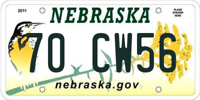NE license plate 70CW56