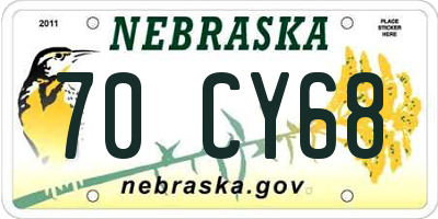 NE license plate 70CY68