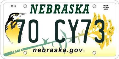 NE license plate 70CY73