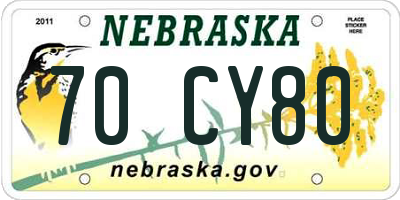 NE license plate 70CY80