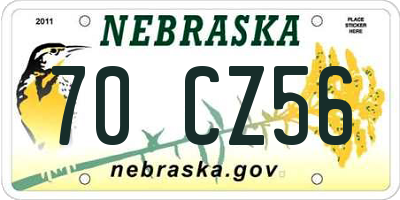 NE license plate 70CZ56