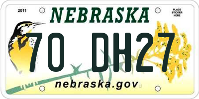 NE license plate 70DH27