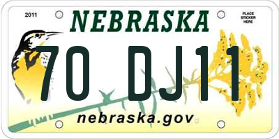 NE license plate 70DJ11