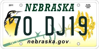 NE license plate 70DJ19