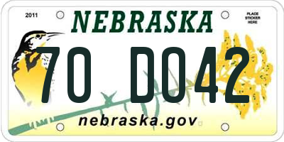 NE license plate 70DO42