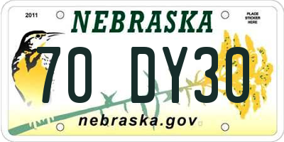 NE license plate 70DY30