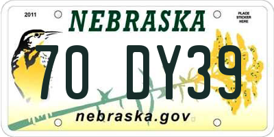 NE license plate 70DY39