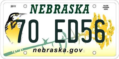 NE license plate 70ED56