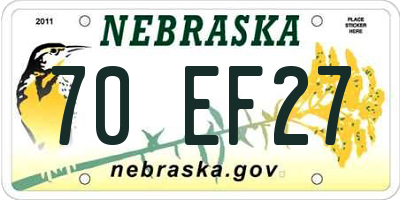 NE license plate 70EF27