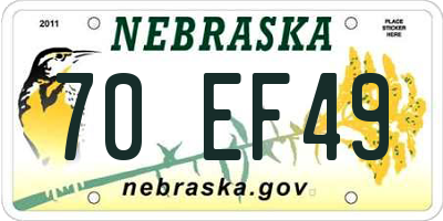 NE license plate 70EF49