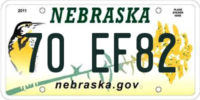 NE license plate 70EF82