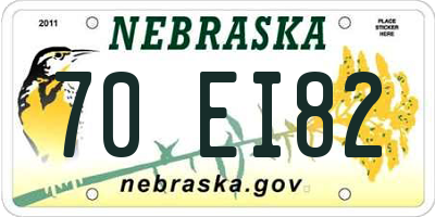 NE license plate 70EI82