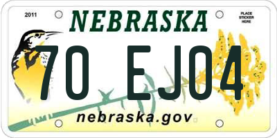 NE license plate 70EJ04