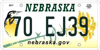 NE license plate 70EJ39