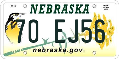 NE license plate 70EJ56