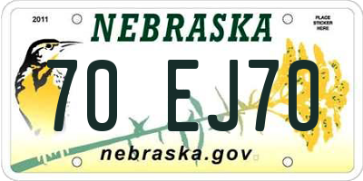 NE license plate 70EJ70