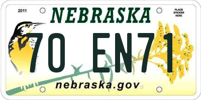 NE license plate 70EN71