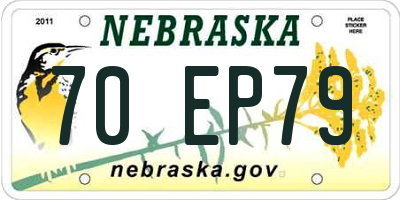 NE license plate 70EP79