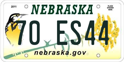 NE license plate 70ES44
