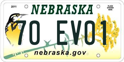 NE license plate 70EV01
