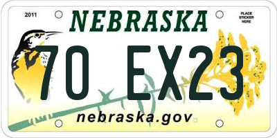 NE license plate 70EX23