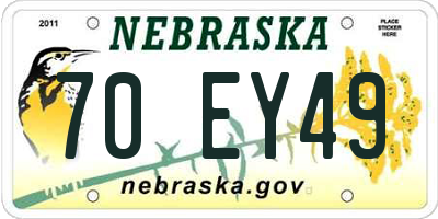 NE license plate 70EY49