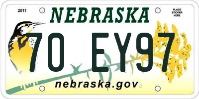 NE license plate 70EY97