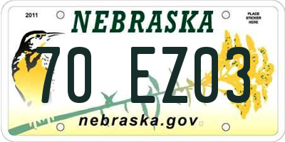 NE license plate 70EZ03