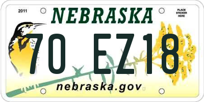 NE license plate 70EZ18