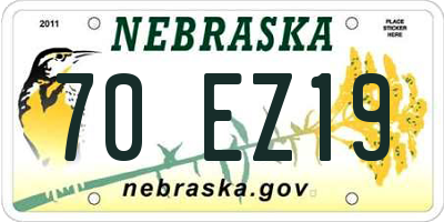NE license plate 70EZ19
