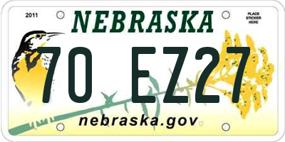 NE license plate 70EZ27