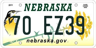 NE license plate 70EZ39