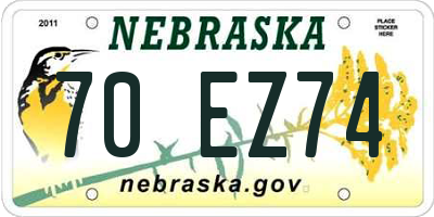 NE license plate 70EZ74