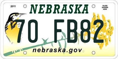 NE license plate 70FB82