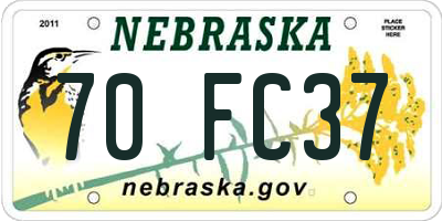NE license plate 70FC37