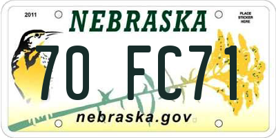 NE license plate 70FC71